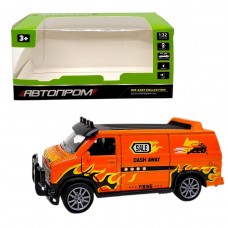 МАШИНА АВТОПРОМ (металева) 1:32 DODGE VAN (ПОМАРАНЧЕВИЙ)