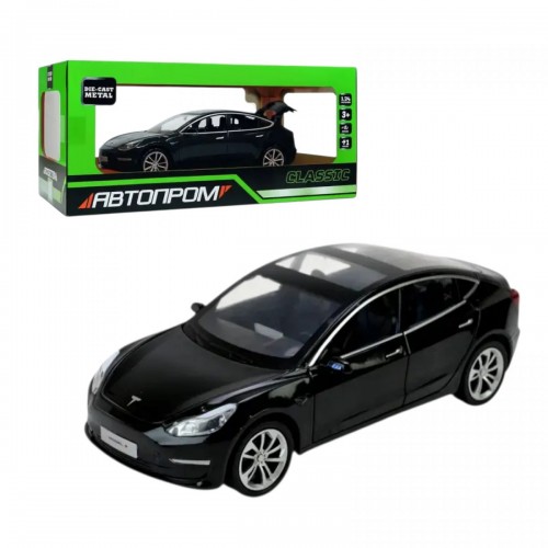 МАШИНА 1:24 Tesla model 3 (ЧОРНА) (Автопром)