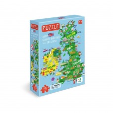 Пазлы «Карта Великобритании и Ирландии», 100 элементов (английский язык)