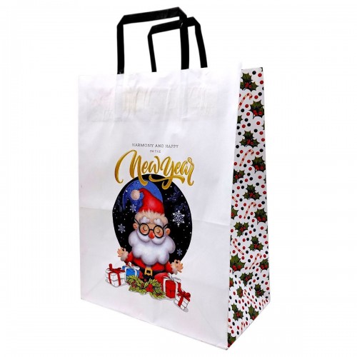 Пакет бумажный с ручками Крафт белый (25х15х34 см) (Bourgeois)