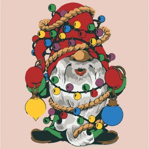 Картина по номерам со светодиодной подсветкой "Гном" 25x25 см (Riviera Blanca)