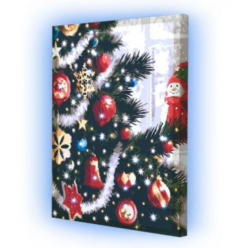 Картина по номерах зі світлодіодною підсвіткою "Святкові вогні" 40х50 см (Riviera Blanca)