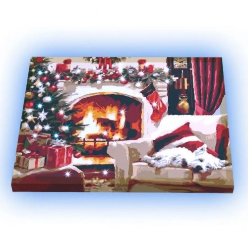 Картина по номерах зі світлодіодною підсвіткою "Різдвяне сяйво" 40х50 см (Riviera Blanca)