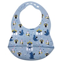 Слюнявчик силиконовый (СВЕТЛО-СЕРЫЙ)