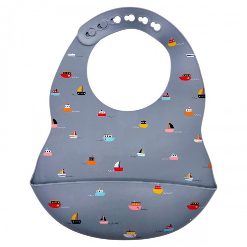 Слинявчик силіконовий (СІРИЙ) (Mega Zayka)