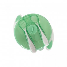 Тарілка на присосці з ложкою та виделкою (МʼЯТНА)