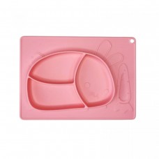 Силіконова тарілка-килимок Зая (СВІТЛО-РОЖЕВИЙ)