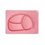 Силиконовая тарелка-коврик Зая (СВЕТЛО-РОЗОВЫЙ) (MiC)