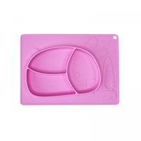 Силиконовая тарелка-коврик Зая (РОЗОВЫЙ)
