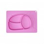 Силиконовая тарелка-коврик Зая (РОЗОВЫЙ) (MiC)