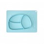 Силиконовая тарелка-коврик Зая (Голубой) (MiC)
