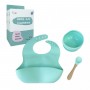 Набор силиконовая тарелка и слюнявчик в коробке (МЯТНЫЙ) (Mega Zayka)