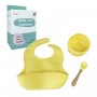 Набор силиконовая тарелка и слюнявчик в коробке (ЖЕЛТЫЙ) (Mega Zayka)