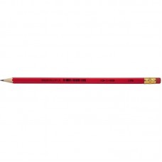 Карандаш графитный 1396, НВ, красный, ластик