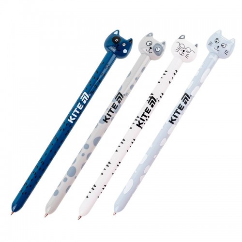 Ручка шариковая автоматическая Funny cat, синяя (Kite)