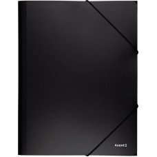 Папка на резинках, A4, черная