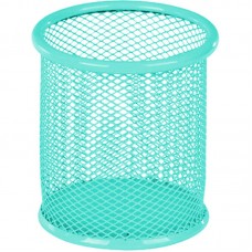 Подставка для ручек круглая 80х80х100 мм, мет, бирюзовая