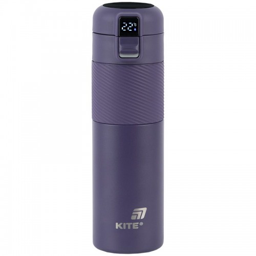 Термос с термодатчиком 450 мл, фиолетовый (Kite)