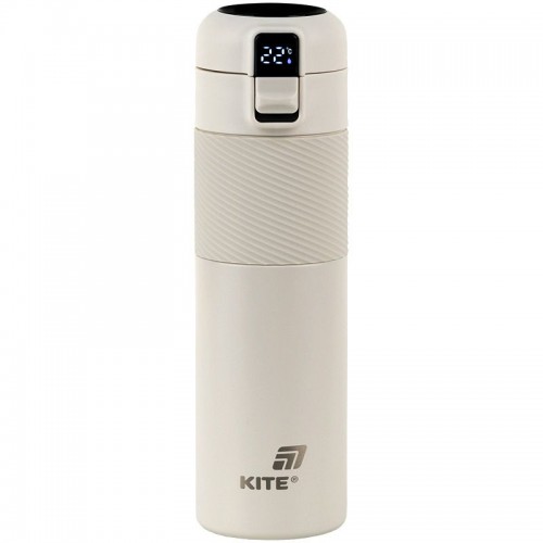Термос с термодатчиком 450 мл, бежевый (Kite)
