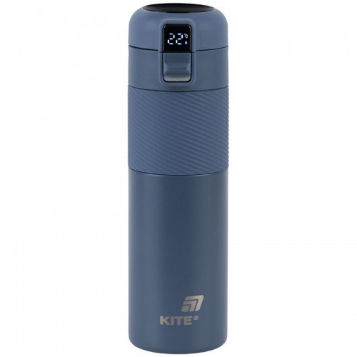 Термос з термодатчиком 450 мл, синій (Kite)