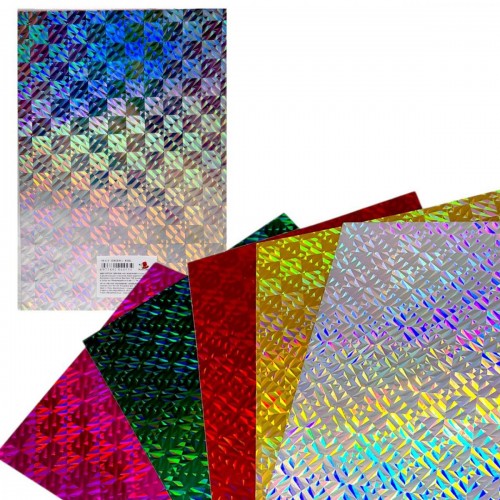 Набор одностороннего цветного голографического картона (21х29,7см), 6 листов (Art studio of Happiness)