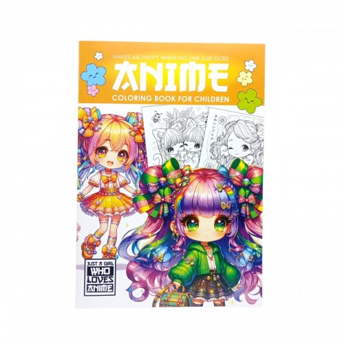 Розмальовка аніме 210х297мм., 8 аркушів, Скоба. (Art studio of Happiness)