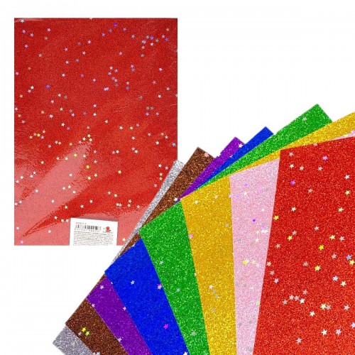 Набор цветной бумаги с глитером (21х29,7см), 8 листов (Art studio of Happiness)