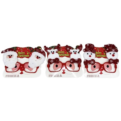 Очки новогодние "Санта, Снеговик, Олень" микс (MiC)