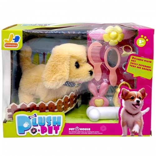 МʼЯКА ІНТЕРАКТИВНА ІГРАШКА СОБАЧКА (БЕЖЕВА) (jinhuangle)