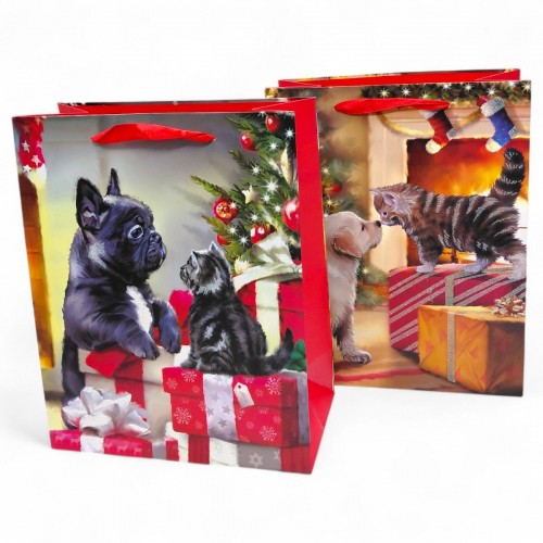 Пакет паперовий LARGE XMAS Dog 26x12,7x32,4, 210gsm, асорті (MiC)