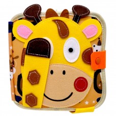 Мʼяка книжка-бізіборд (фетровий, вивчення форм, кольорів, тварин, пальчикові ігри, на липучках)