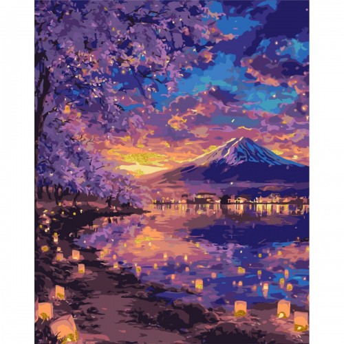 Картина по номерам с красками металлик "Сказочная Фудзияма" 40х50 см (Origami)