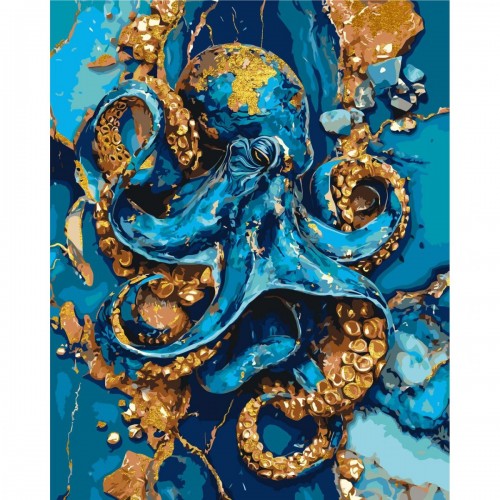 Картина по номерам с красками металлик "Осьминог" 40х50 см (Origami)