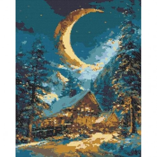 Алмазная мозаика "Зимнее тепло дома" 40х50 см (Origami)