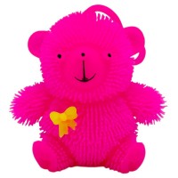 СИЛІКОНОВИЙ ВЕДМЕДИК, СВІТИТЬСЯ 9 см. (РОЖЕВИЙ)