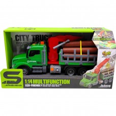 Машина лесовоз с манипулятором инерционная; озвученная, со светом (в коробке 34,5x13x18 см)