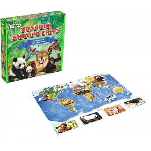 Пізнавальна гра з картками "Тварини дикого світу" (Strateg)