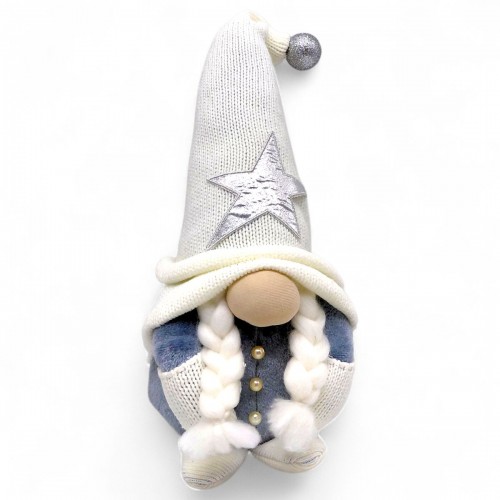 Мʼяка іграшка "Скандинавський гном" (Hand Made) висота 28 см, дівчинка (білий) 28 см (MiC)