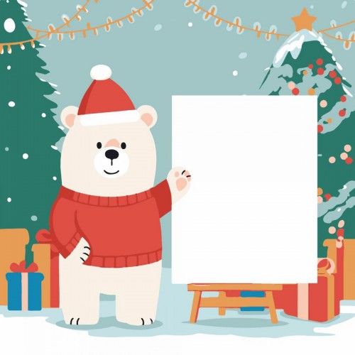 Картина по номерах "Ведмедик з листівкою" 20х20 см (Strateg)