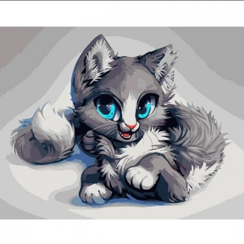 Картина за номерами "Аніме-кошеня" ★★★ (Strateg)