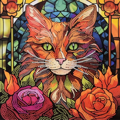 Алмазна мозаїка "Кіт зі смарагдовими очима" 30х30 см (Strateg)