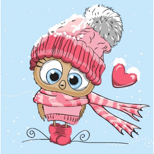 Картина по номерам "Маленький совенок" 30х30 см (Strateg)