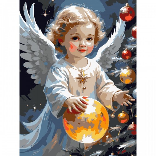 Картина по номерах "Різдвяний янгол" 30х40 см (Strateg)