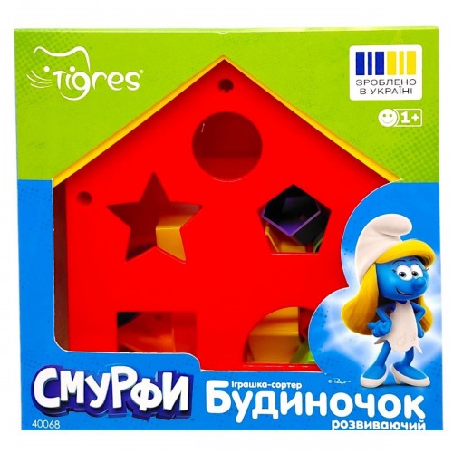 Іграшка-сортер Будиночок розвиваючий, СМУРФИ (ЧЕРВОНИЙ) (TIGRES)