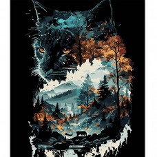 Картина по номерах на чорному фоні 