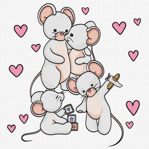 Картина по номерах "Щаслива сімʼя" 25х25 см (Ідейка)