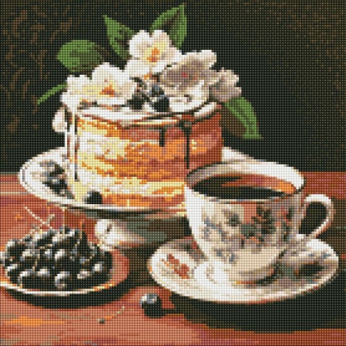 Алмазная мозаика "Цветочные сладости" 40х40 см (Ідейка)