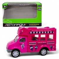 МАШИНА АВТОПРОМ (металлическая кабина) ФУРГОН С МОРОЖЕНЫМ (Розовый)