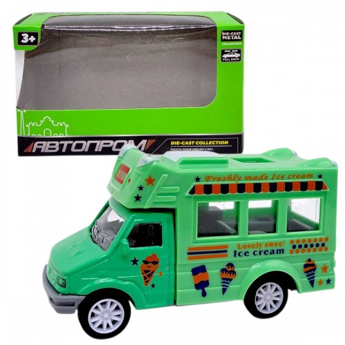 МАШИНА АВТОПРОМ (металлическая кабина) ФУРГОН С МОРОЖЕНЫМ (ЗЕЛЕНЫЙ) (Автопром)