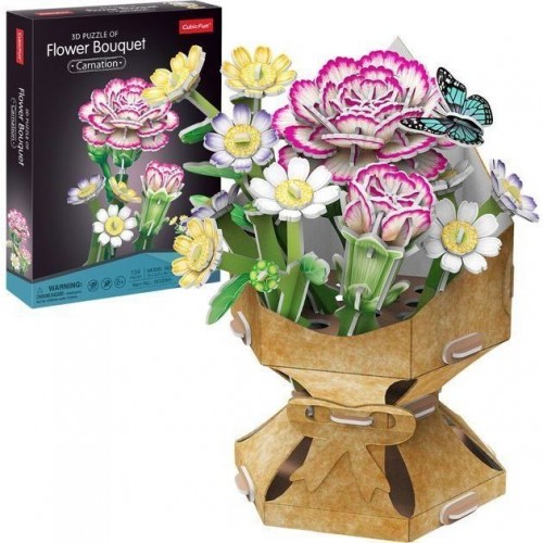 Тривимірна головоломка-конструктор із серії Букет квітів "Гвоздики" (Cubic Fun)